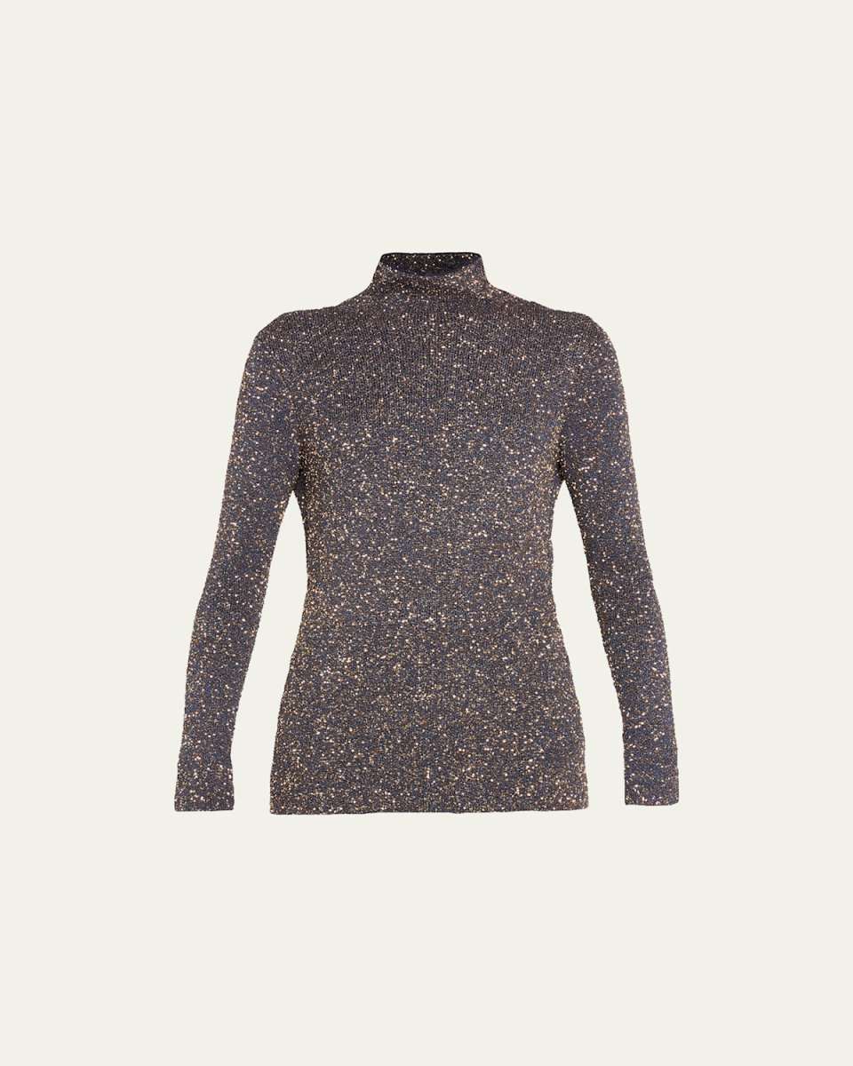 Sequin Knit Sweater w/ Back Cutouts